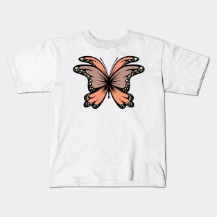 Brown Aesthetic Butterfly Kids T-Shirt